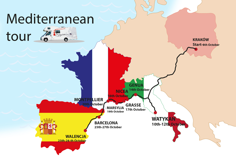 2. camperowa mapa z flagami plus morze