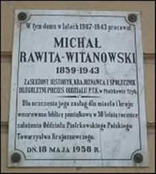 Tablica pamięci Michała Zawity-Witanowskiego na Rynku Trybunalskim Tablica pamięci Michała Zawity-Witanowskiego na Rynku Trybunalskim