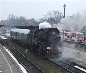 Pociąg pod parą w Wolsztynie
